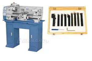 Tour à métaux Bernardo Profi 550WQ socle et Jeu de 9 outils à plaquette carbure 12x12 inclus