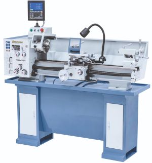 Tour à métaux Bernardo Hobby 910 G / 400 V avec affichage numérique 3 axes et piètement 