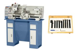 Tour à métaux Bernardo Profi 550WQV socle + Jeu de 9 outils à plaquette carbure 12x12 inclus 