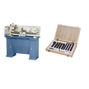 Tour à métaux électronique Bernardo PROFI 750LZ socle + Jeu de 9 outils à plaquettes carbure 12 x 12 inclus 