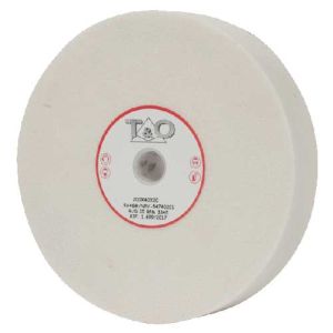 Meule blanche de touret pour finition Ø150 mm, épaisseur 20 mm, alésage 32 mm pour affûtage des outils HSS