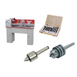 Tour à métaux Holzmann ED750FDQ jeu de 9 outils, pointe tournante et mandrin CM2 inclus 